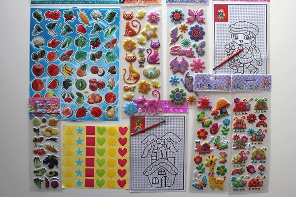 LOT de 30 stickers Coeurs tissu pailleté non autocollants - Gommettes  Enfants/Gommettes Coeurs et Etoiles - MaGommette
